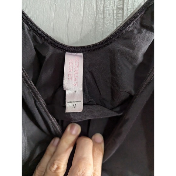 Victorias Secret Form fitting shelf bra black dress slip small - Picture 3 of 5